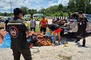 Nueve monjes murieron tras ser atropellados en Tailandia