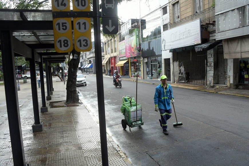 6 de mayo de 2025. Día de paro de choferes en la ciudad. Foto: Archivo Guillermo Di Salvatore