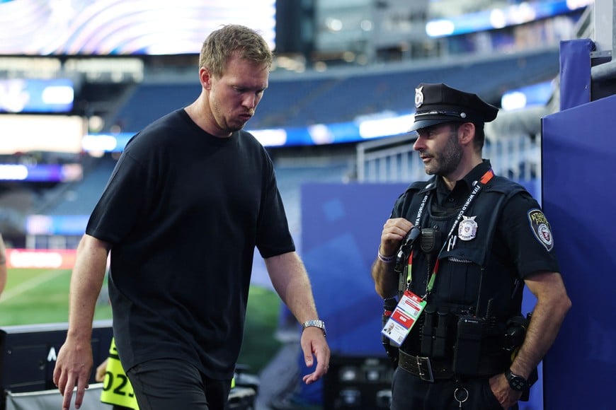 Soccer Football - FIFA World Cup 2026 - Round of 32 - Germany v Paraguay - Boston Stadium, Foxborough, Massachusetts, U.S. - June 29, 2026
Germany coach Julian Nagelsmann looks dejected after the match as Germany are eliminated from the World Cup IMAGN IMAGES via Reuters/Amanda Perobelli