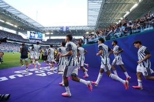 Inigualables: así entró Argentina a la cancha. Foto: Fernando Nicola