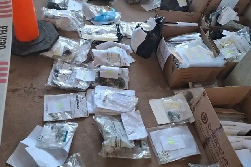 Parte de la droga incautada.