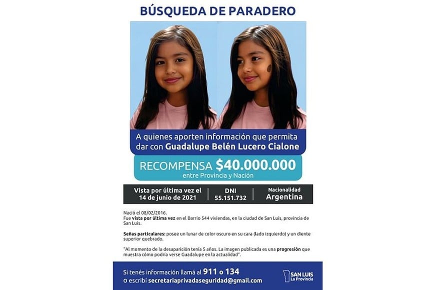 Guadalupe Lucero está desaparecida desde junio de 2021.