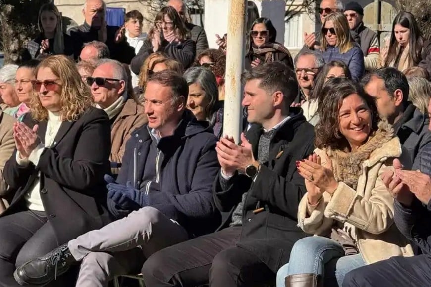 Ciancio, Enrico, Yocco y Di Gregorio durante el acto.
