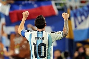 Soccer Football - FIFA World Cup 2026 - Round of 32 - Argentina v Cape Verde - Miami Stadium, Miami Gardens, Florida, U.S. - July 3, 2026
Argentina's Lionel Messi celebrates after the match IMAGN IMAGES via Reuters/Sam Navarro