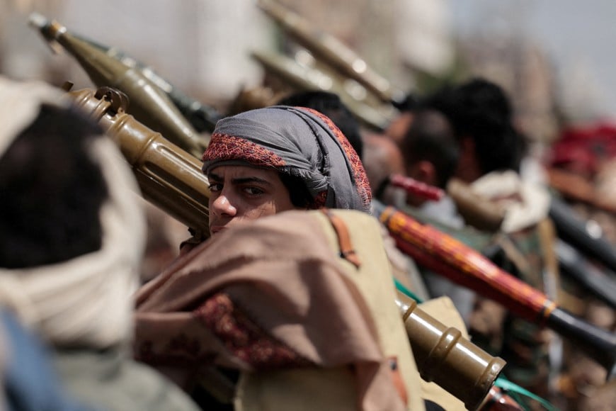 A Houthi follower looks on, during a pro-Iran demonstration, as the U.S.-Israel conflict with Iran continues, in Sanaa, Yemen April 6, 2026. REUTERS/Khaled Abdullah TPX IMAGES OF THE DAY