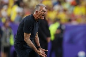 Soccer Football - FIFA World Cup 2026 - Round of 32 - Colombia v Ghana - Kansas City Stadium, Kansas City, Missouri, U.S. - July 3, 2026
Ghana coach Carlos Queiroz reacts REUTERS/Siphiwe Sibeko