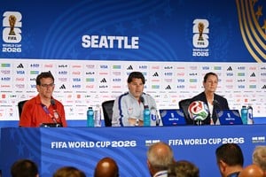 Soccer Football - FIFA World Cup 2026 - United States Press Conference - Seattle Stadium, Seattle, Washington, U.S. - July 5, 2026
U.S. coach Mauricio Pochettino during the press conference IMAGN IMAGES via Reuters/Steven Bisig
