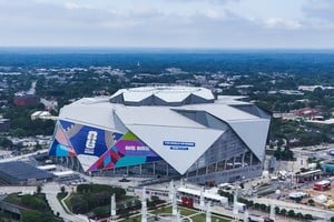 El Mercedes Benz, una joya de la arquitectura, ubicado en pleno centro de Atlanta. Acá volverá a jugar la selección argentina, que ya lo hizo en 2024 en Copa América. Foto: Fernando Nicola
