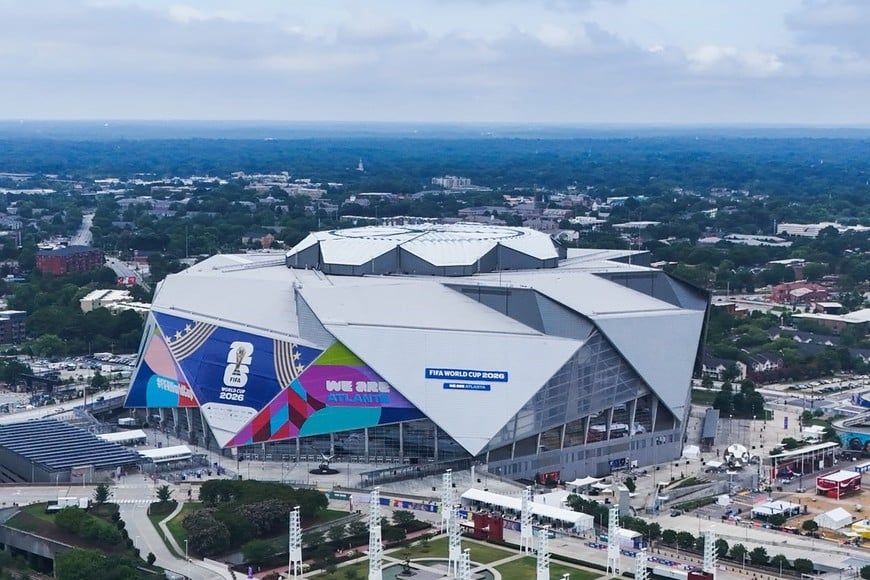 El Mercedes Benz, una joya de la arquitectura, ubicado en pleno centro de Atlanta. Acá volverá a jugar la selección argentina, que ya lo hizo en 2024 en Copa América. Foto: Fernando Nicola