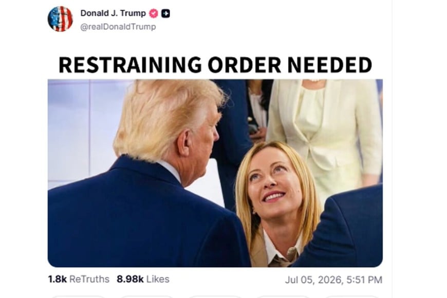 Trump se burla de Meloni y pide una “perimetral".