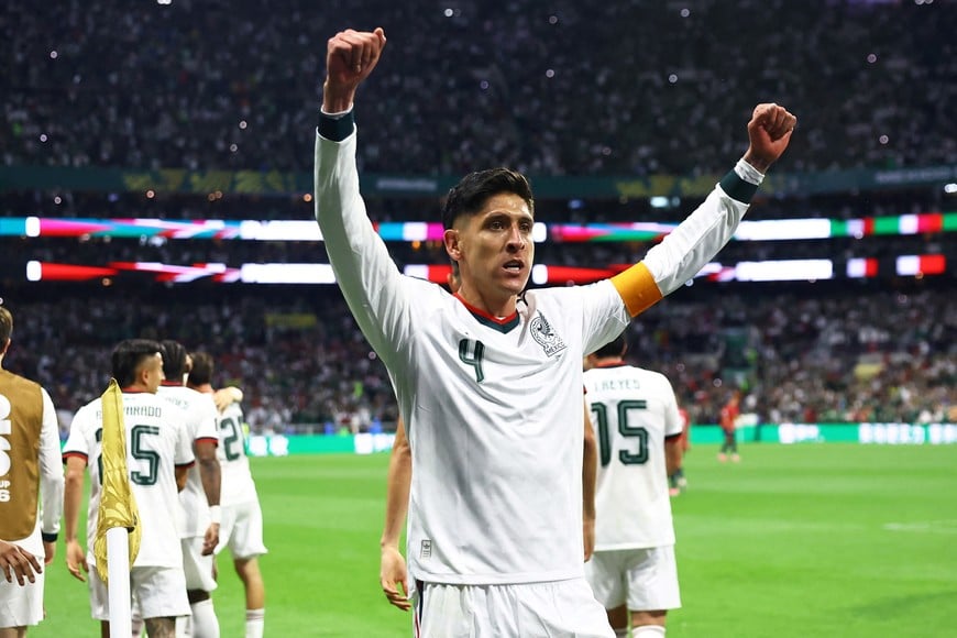 Soccer Football - FIFA World Cup 2026 - Group A - Czech Republic v Mexico - Estadio Azteca, Mexico City, Mexico - June 24, 2026
Mexico's Edson Alvarez celebrates their first goal, scored by Mateo Chavez REUTERS/Pedro Nunes