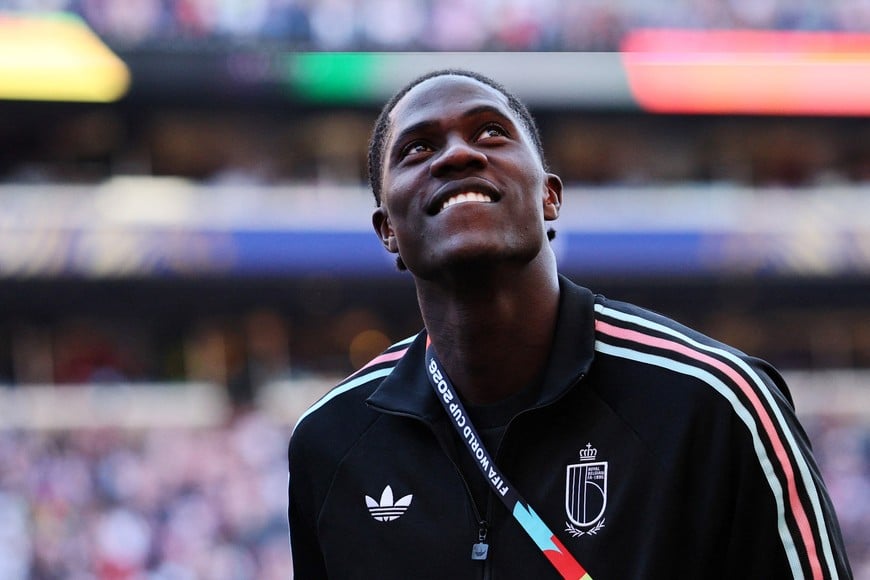 Soccer Football - FIFA World Cup 2026 - Round of 16 - United States v Belgium - Seattle Stadium, Seattle, Washington, U.S. - July 6, 2026
Belgium's Amadou Onana celebrates after the match IMAGN IMAGES via Reuters/Blake Dahlin