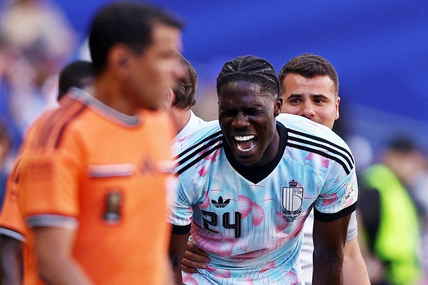Soccer Football - FIFA World Cup 2026 - Round of 16 - United States v Belgium - Seattle Stadium, Seattle, Washington, U.S. - July 6, 2026
Belgium's Amadou Onana reacts REUTERS/Lee Smith