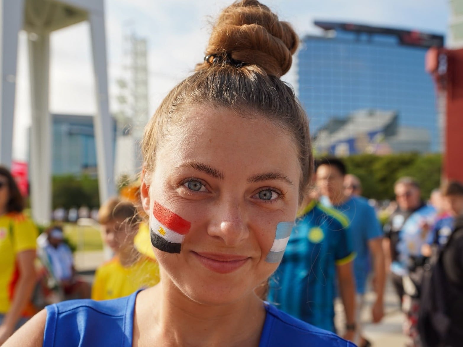 Hinchas de Argentina llegan al estadio de Atlanta para alentar a la selección
