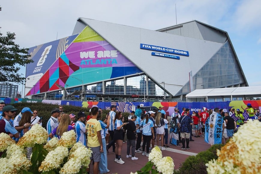 Hinchas argentinos en Atlanta ingreso al Estadio