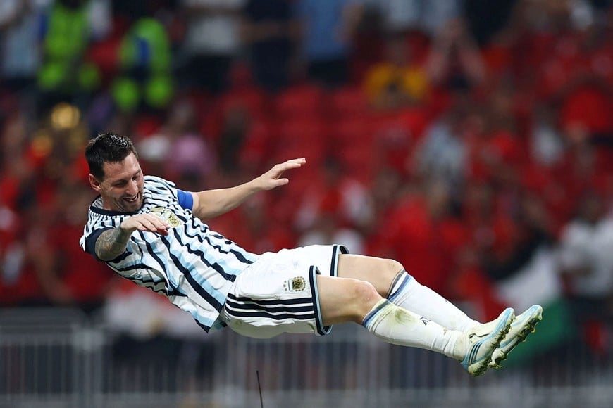 Soccer Football - FIFA World Cup 2026 - Round of 16 - Argentina v Egypt - Atlanta Stadium, Atlanta, Georgia, U.S. - July 7, 2026
Argentina's Lionel Messi celebrates after the match
REUTERS/Carlos Barria
