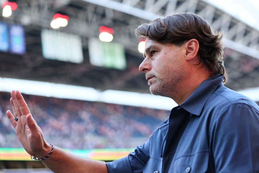 Soccer Football - FIFA World Cup 2026 - Round of 16 - United States v Belgium - Seattle Stadium, Seattle, Washington, U.S. - July 6, 2026
U.S. coach Mauricio Pochettino looks dejected after the match following their elimination from the World Cup IMAGN IMAGES via Reuters/Blake Dahlin