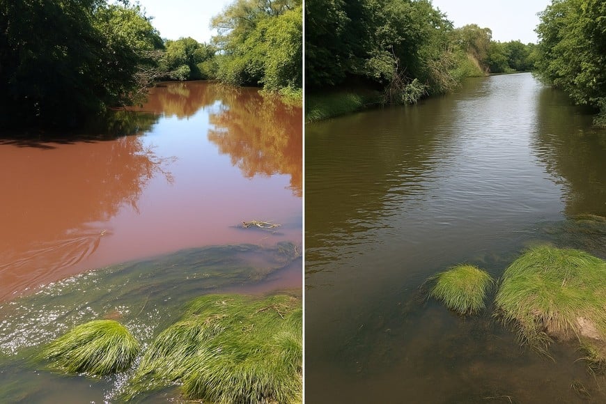 Registro del pulso tóxico del arroyo Espinillo, antes y 24 horas más tarde. Gentileza.
