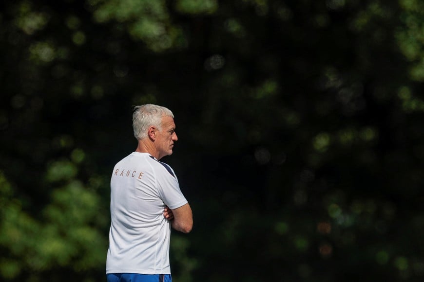Soccer Football - FIFA World Cup 2026 - France Training - Bentley University, Waltham, Massachusetts, U.S. - July 8, 2026
France coach Didier Deschamps during training REUTERS/Brian Snyder
