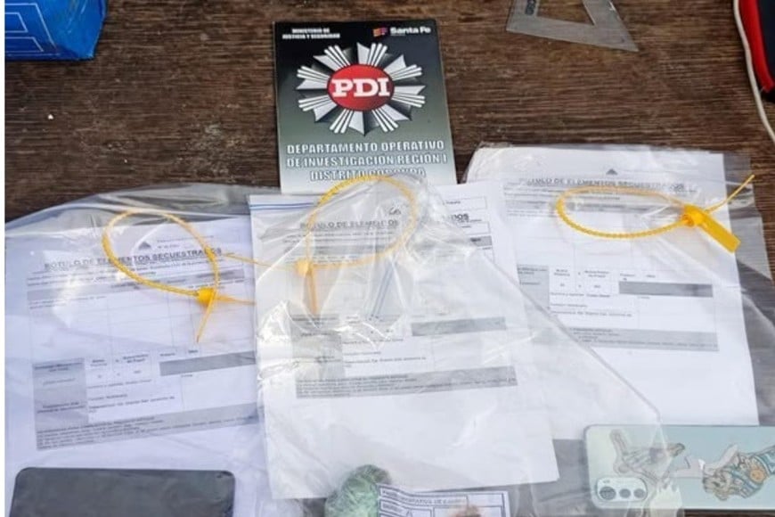 Material secuestrado en el allanamiento