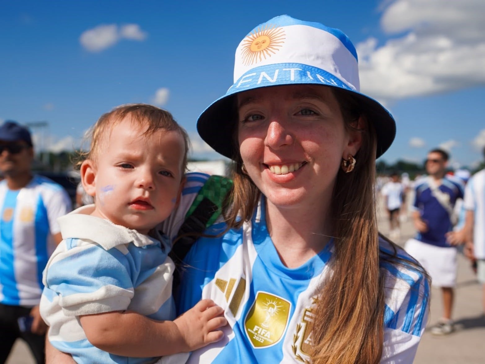 Fiebre argentina en Kansas, en la previa ante Suiza.  Foto: Fernando Nicola