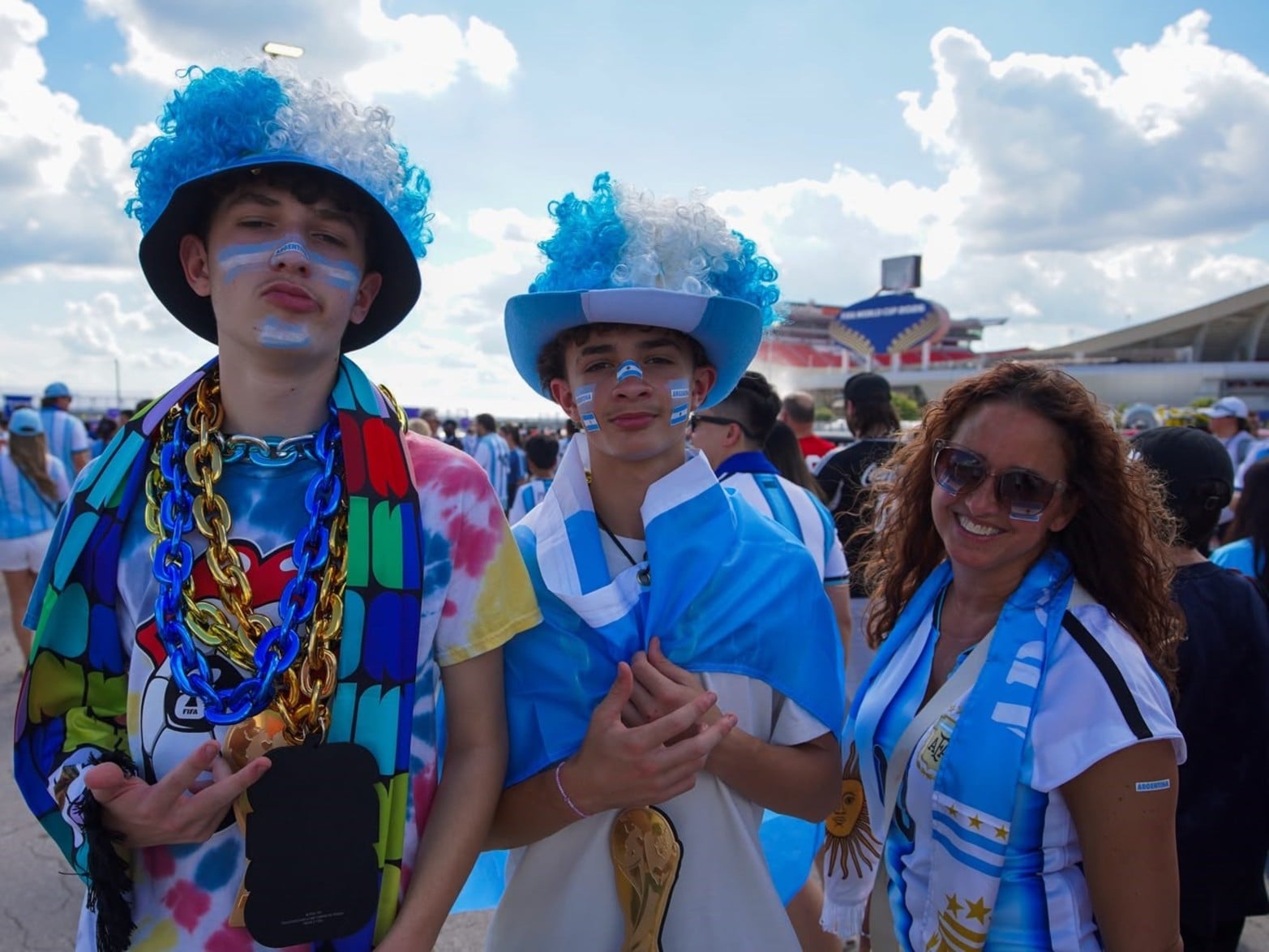 Fiebre argentina en Kansas, en la previa ante Suiza.  Foto: Fernando Nicola