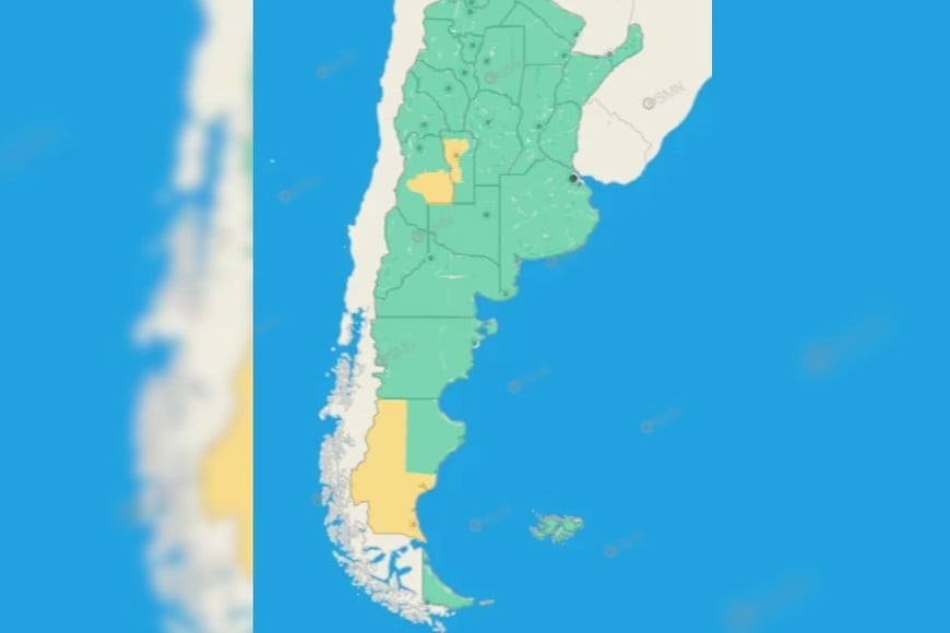 Alerta por frío extremo en San Luis, Mendoza y Santa Cruz.