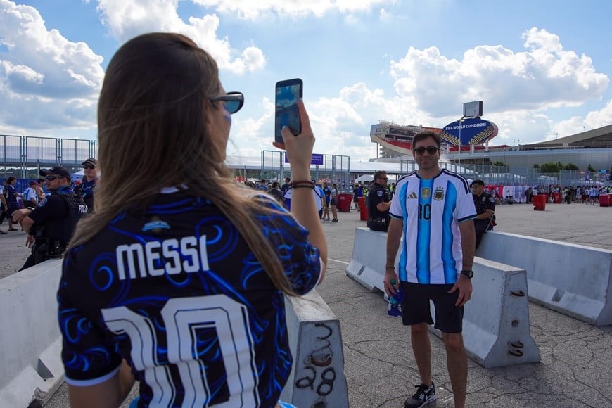 Fiebre argentina en Kansas, en la previa ante Suiza. Foto: Fernando Nicola