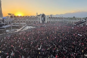 Ceremonia pública de despedida para rendir homenaje al difunto Líder Supremo, el ayatolá Ali Khamenei, el 5 de julio de 2026. REUTERS/Mohammed Salem
