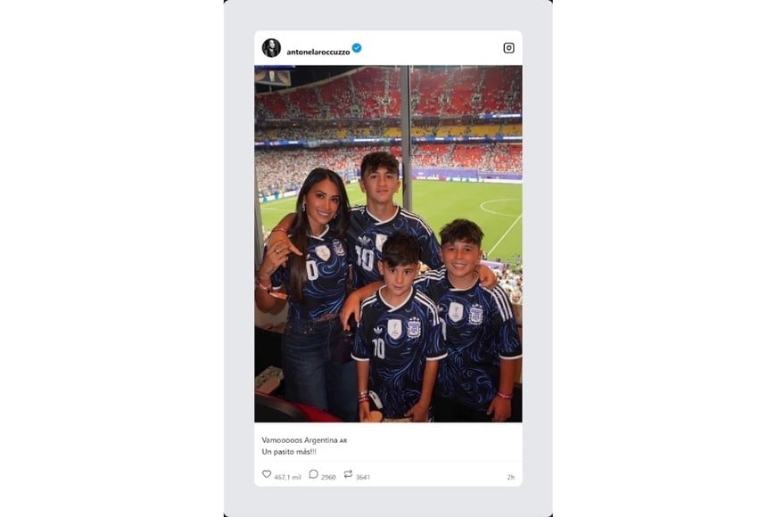 Su mensaje se sumó a las numerosas muestras de apoyo que acompañaron el pase del conjunto de Lionel Scaloni