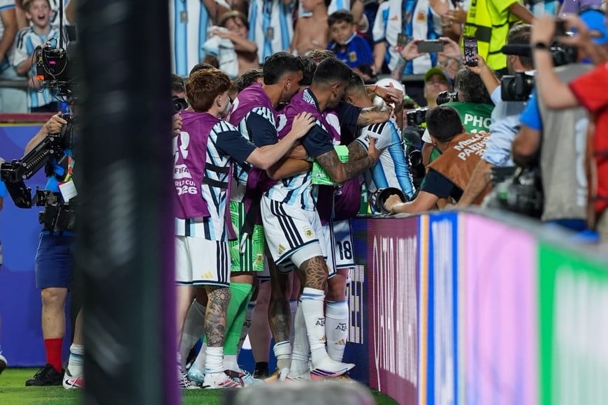 Lautaro Martínez puso el 3-1 de la selección Argentina ante Suiza. Foto: Fernando Nicola