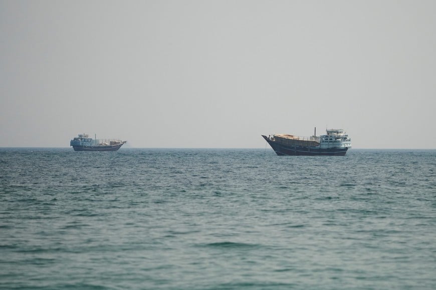 Vessels at the Strait of Hormuz, as seen from Musandam,Oman, July 12, 2026. REUTERS/Stringer