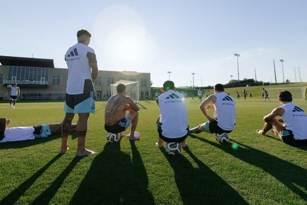 Lionel Messi publicó imágenes del último entrenamiento de la Selección en Kansas City.