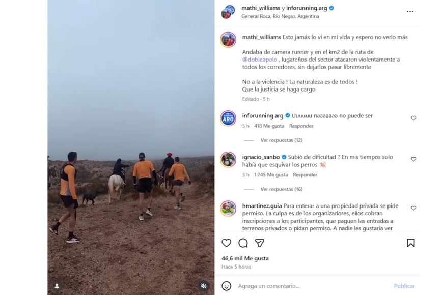 El descargo participante que capturó la agresión.