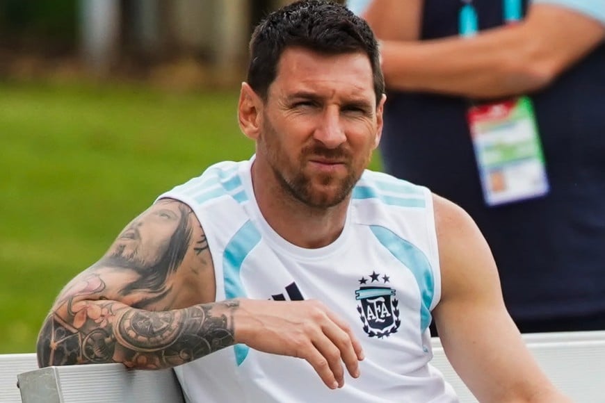 LIONEL MESSI EN Entrenamiento abierto de Argentina en la previa a las semifinales contra Inglaterra por el Mundial 2026. Foto: Fernando Nicola