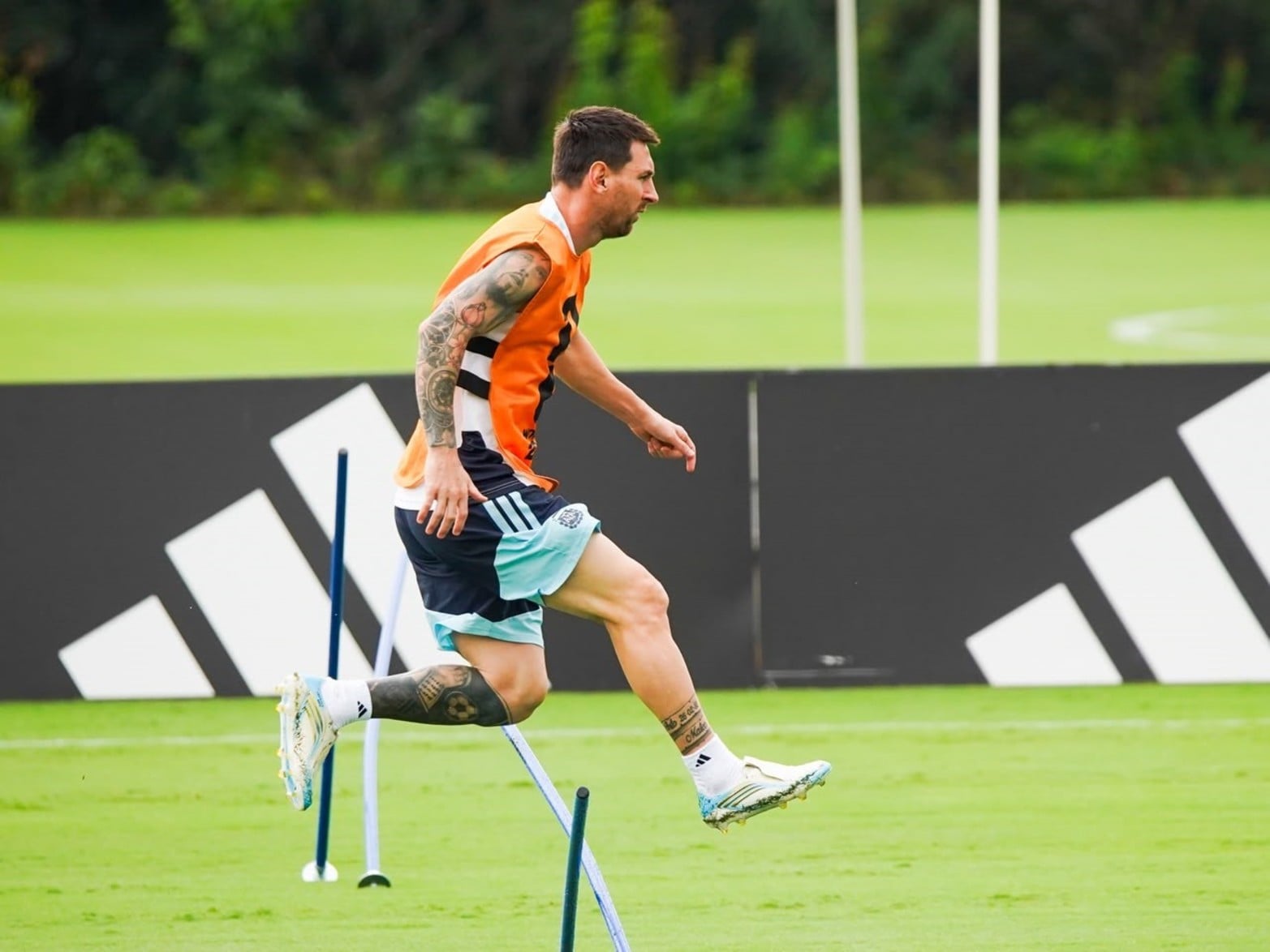 Messi también entrena