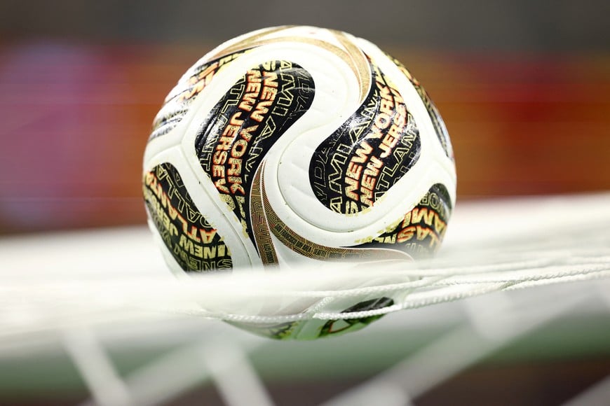 Soccer Football - FIFA World Cup 2026 - Semi Final - France v Spain - Dallas Stadium, Arlington, Texas, U.S. - July 14, 2026
The new adidas Trionda Final ball, the official match mall for the semi-finals, the third-place play-off and final of the FIFA World Cup is pictured before the match REUTERS/Albert Gea
