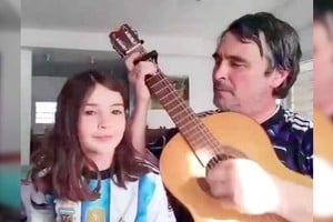 El payador y su hija, uno de los videos más virales del Mundial.