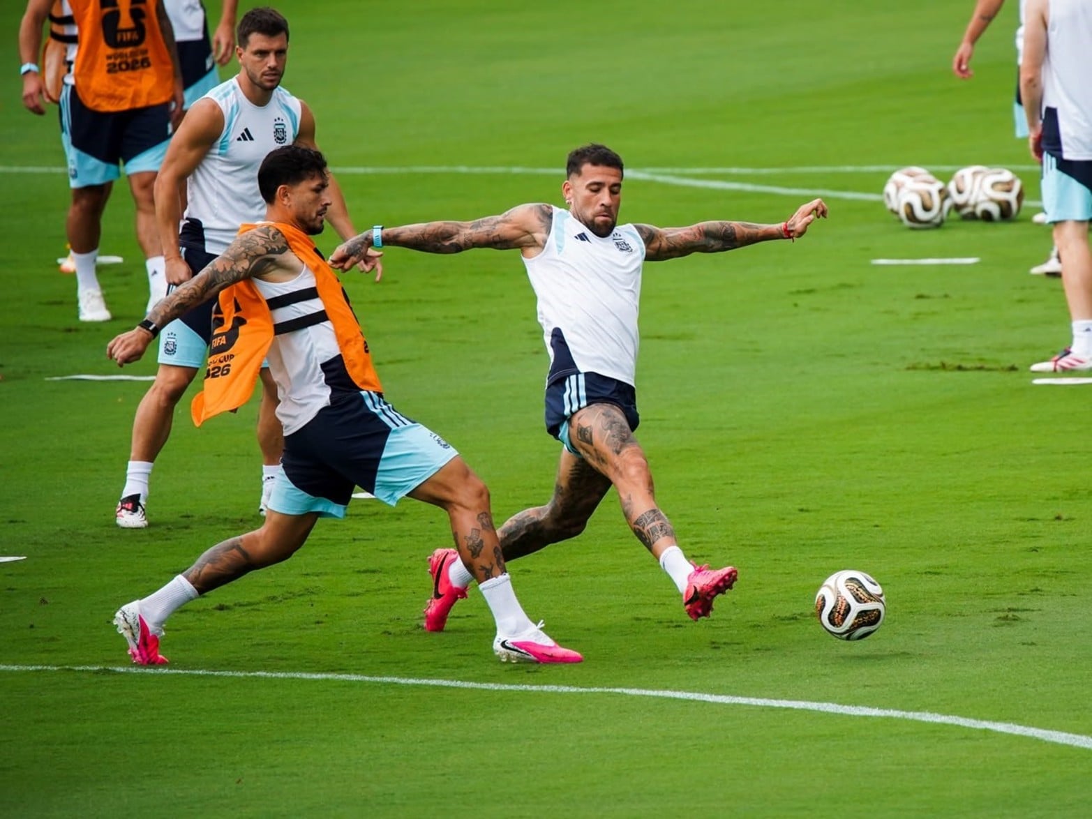 Entrenamiento abierto de Argentina en la previa a las semifinales contra Inglaterra por el Mundial 2026. 