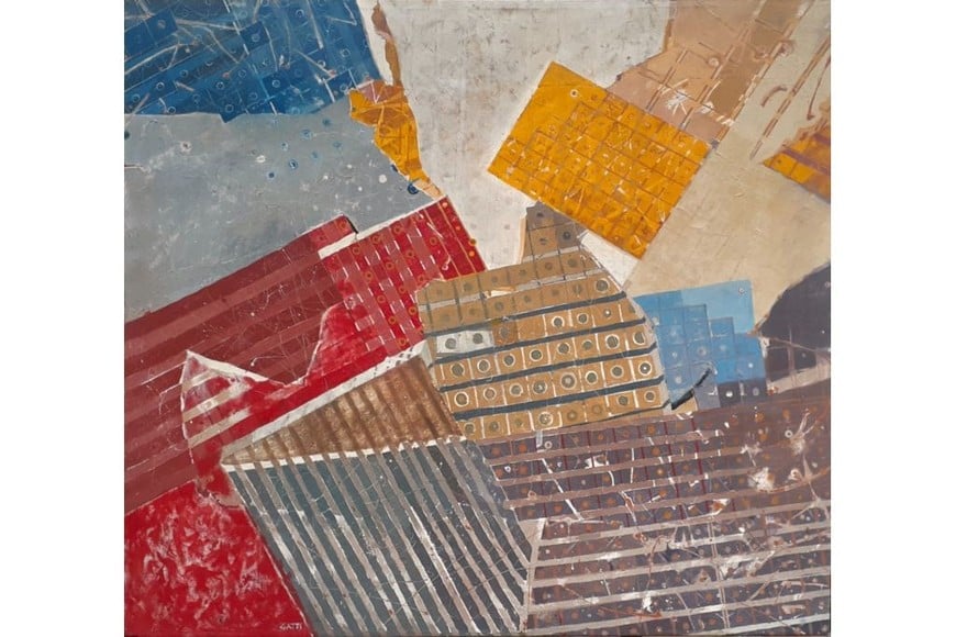 Muestra “Parte y Arte. Prácticas artísticas en Santa Fe durante los años 70 y 80”: Álvaro Gatti: “Marzo”, 1989, acrílico sobre tela, 148 x 165 cm. Colección particular.