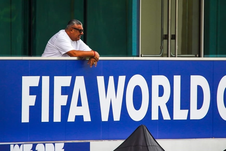 CHIQUI TAPIA EN EL Entrenamiento abierto de Argentina en la previa a las semifinales contra Inglaterra por el Mundial 2026. Foto: Fernando Nicola