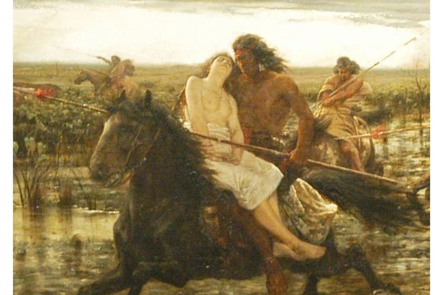 Un detalle de la obra de Della Valle, la cautiva blanca. Foto: Museo Nacional de Bellas Artes