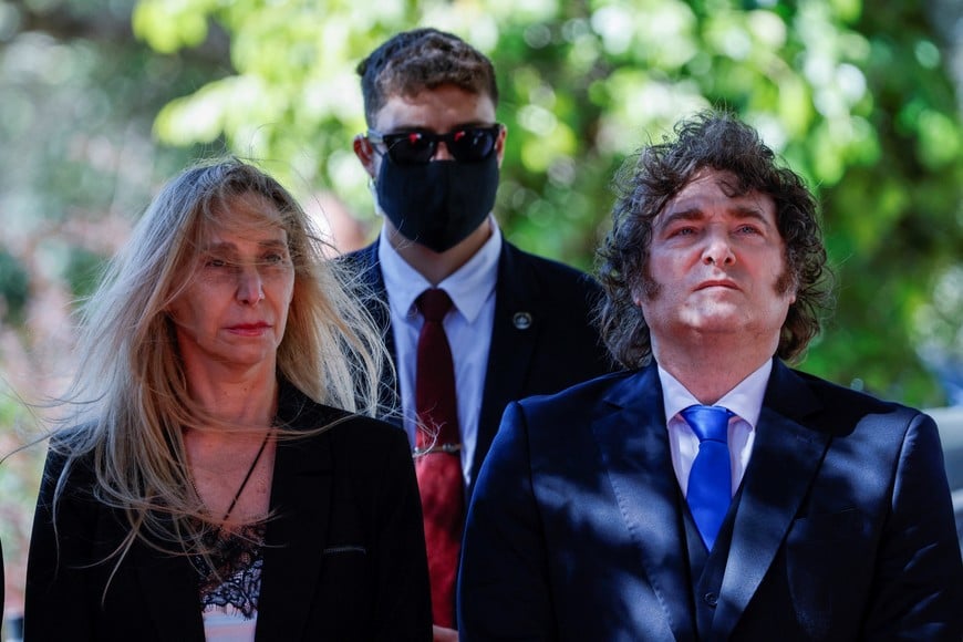 Argentina's President Javier Milei and his sister, Karina Milei, General Secretary of the Presidency of Argentina, attend a meeting with Israel's President Isaac Herzog in Jerusalem April 20, 2026. REUTERS/Amir Cohen