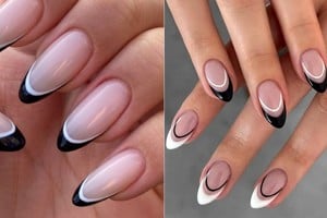 Uñas esmoquin, la manicura refinada que apuesta por el contraste blanco y negro.