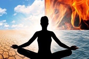 Los cuatro elementos de la vida: tierra, agua, fuego y aire.
