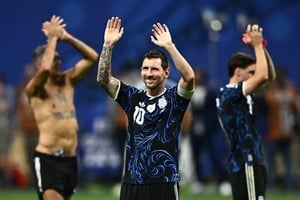 Soccer Football - FIFA World Cup 2026 - Semi Final - England v Argentina - Atlanta Stadium, Atlanta, Georgia, U.S. - July 15, 2026
Argentina's Lionel Messi celebrates after the match REUTERS/Dylan Martinez