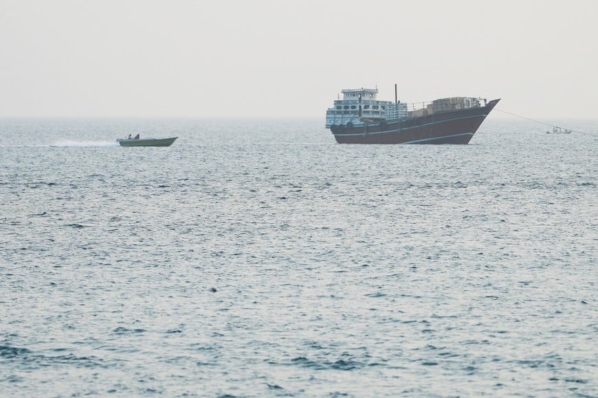 A vessel at the Strait of Hormuz, as seen from Musandam,Oman, July 15, 2026. REUTERS/Stringer