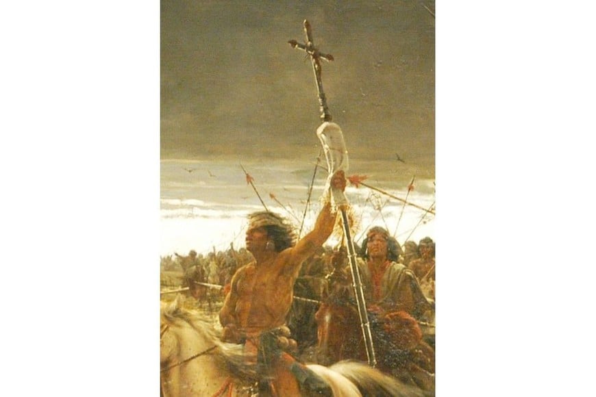 La cruz robada, en el cuadro de Della Valle. Foto: Museo Nacional de Bellas Artes