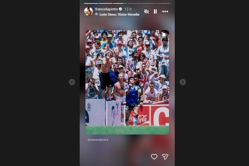 Colapinto compartió su emoción en las redes sociales.