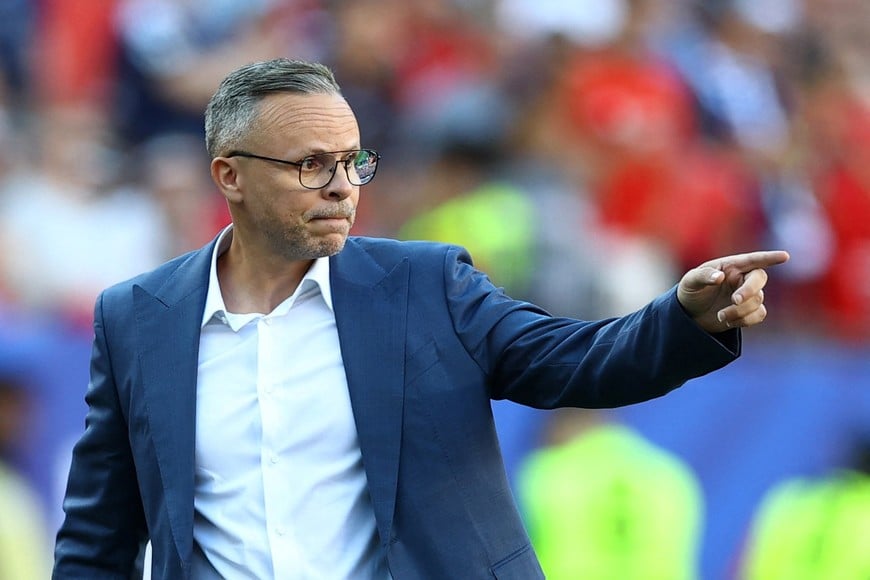 Soccer Football - FIFA World Cup 2026 - Group C - Scotland v Morocco - Boston Stadium, Foxborough, Massachusetts, U.S. - June 19, 2026
Morocco coach Mohamed Ouahbi reacts REUTERS/Peter Cziborra
